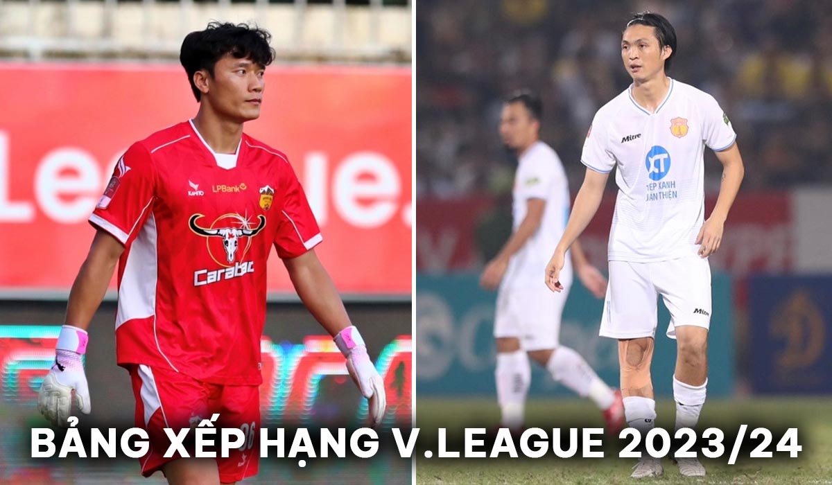 Bảng xếp hạng V.League 2023/24 mới nhất: Tuấn Anh gây sốt ở TX Nam Định; Bùi Tiến Dũng lập kỷ lục?