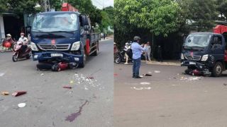 Xót xa 2 người phụ nữ đi xin cơm từ thiện bị va chạm với xe tải khiến 1 người tử vong